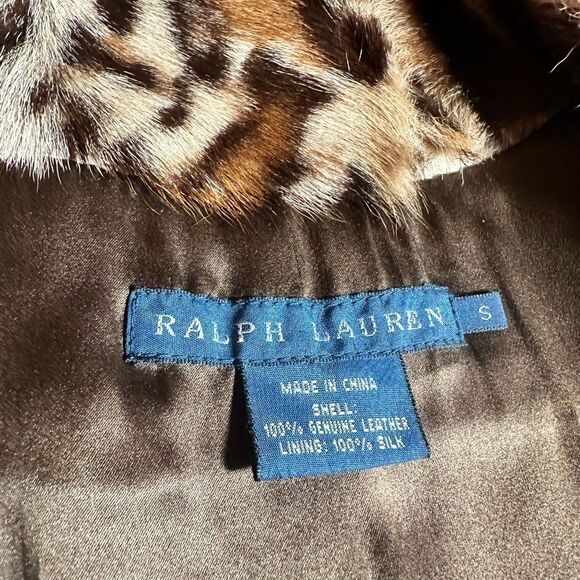 Ralph Lauren Leopard/Ocelot Print Shearling Mereworth Vest - Picture 4 of 16